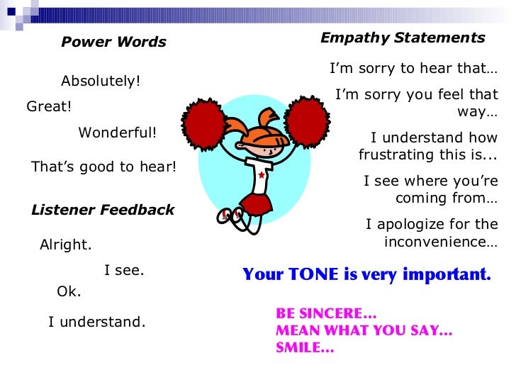 empathy statements for customer service representatives